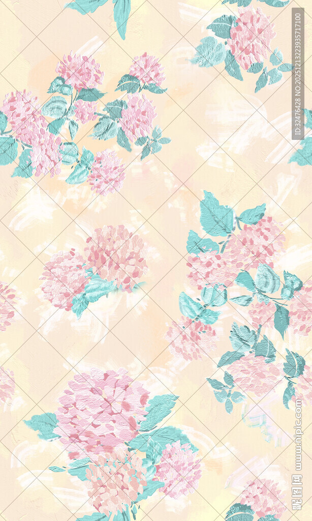 粉色花卉图案背景纹理汉服