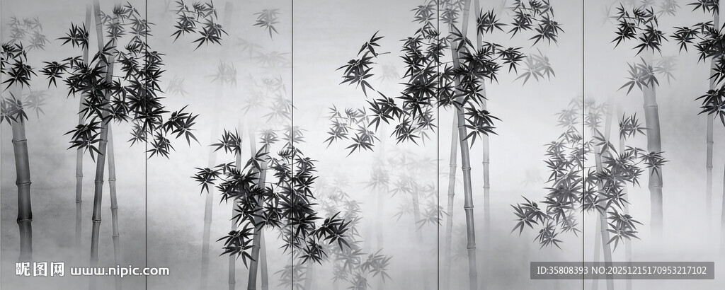 水墨竹林