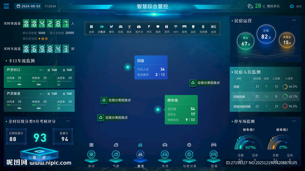 科技感大数据可视化智能界面首页