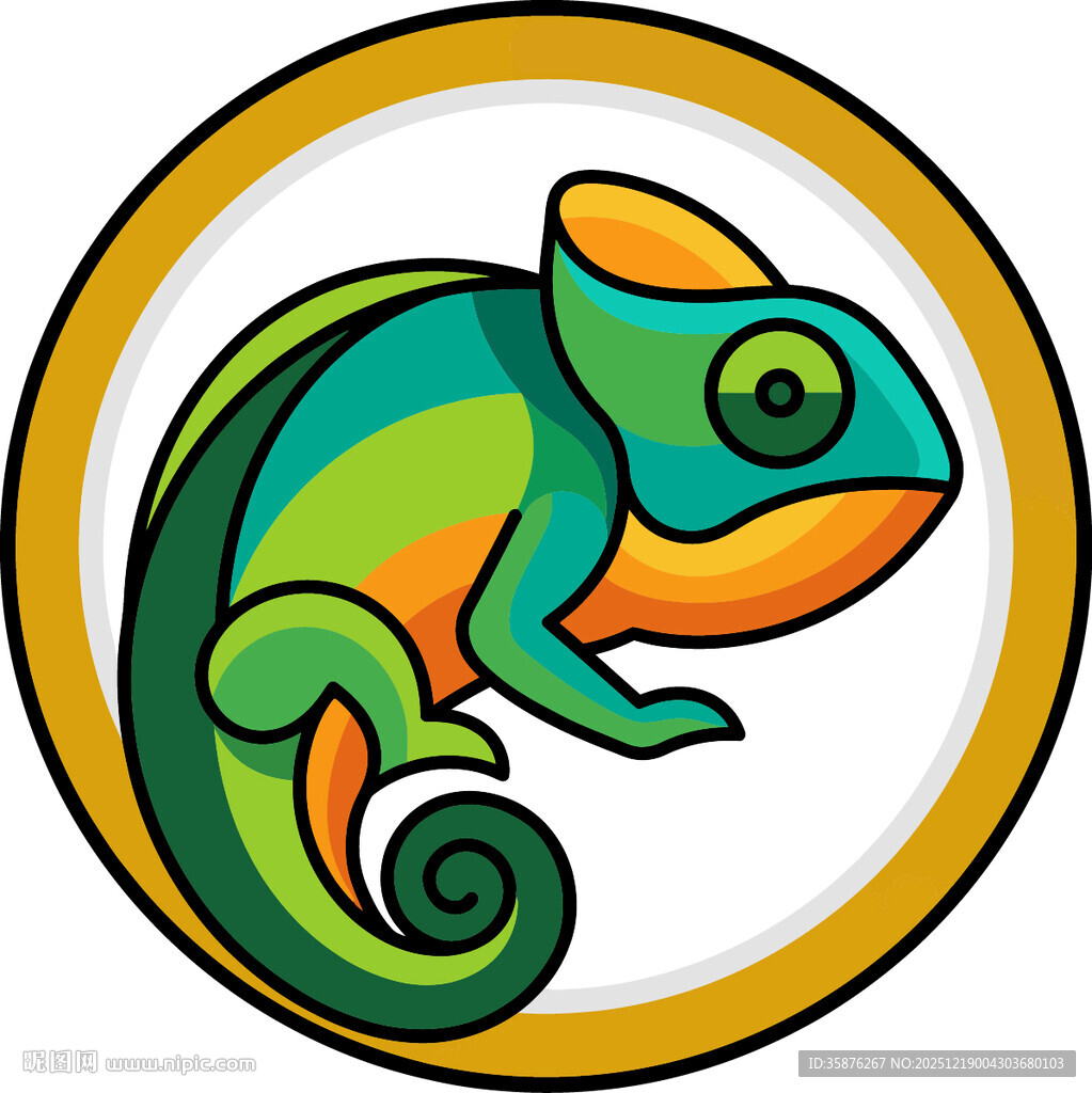 彩色变色龙卡通形象