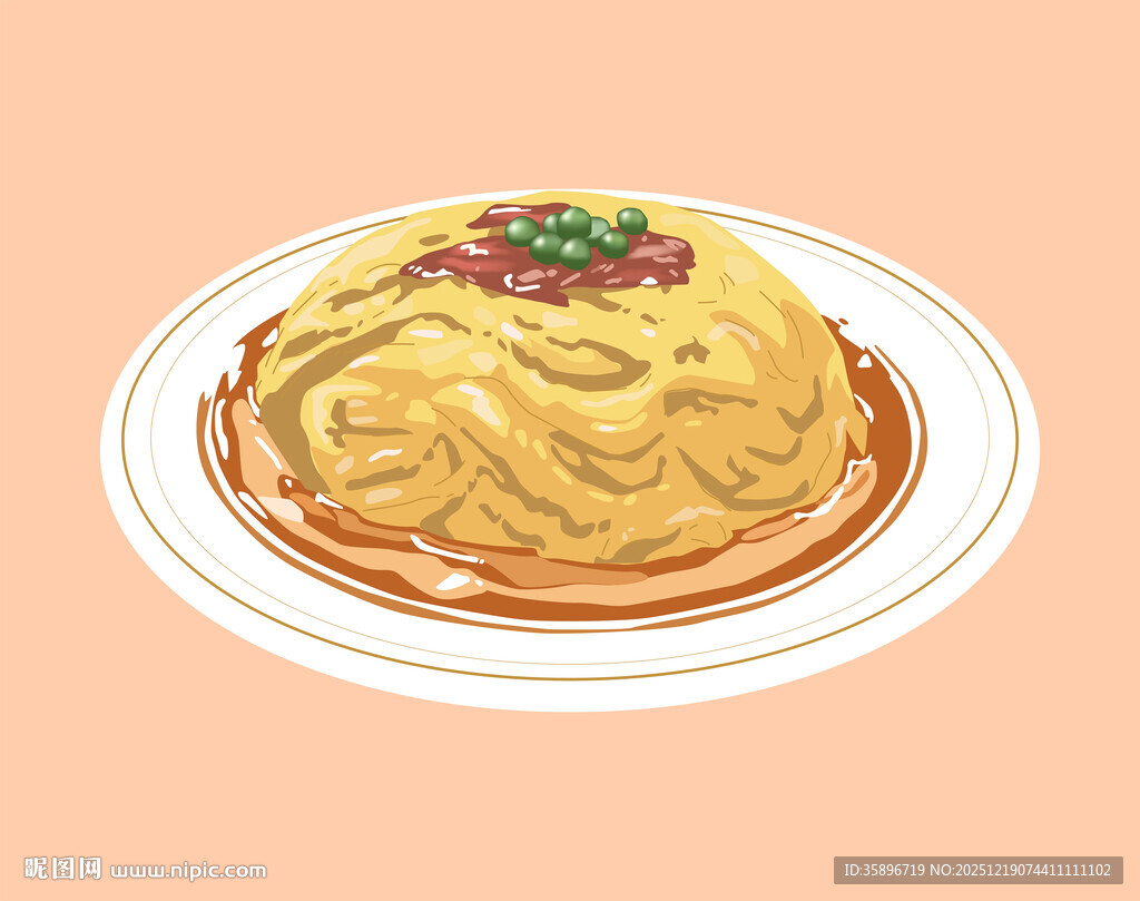 美味蛋包饭摆盘展示