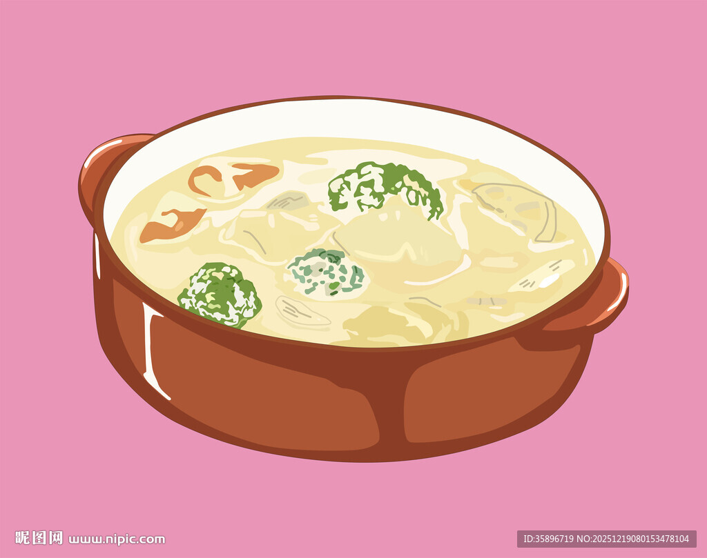 美味莲藕土豆西兰花花菜蔬菜汤