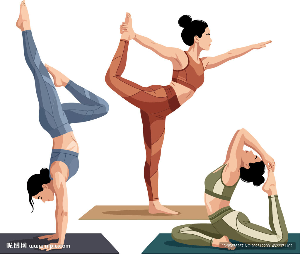 多样瑜伽姿势展示