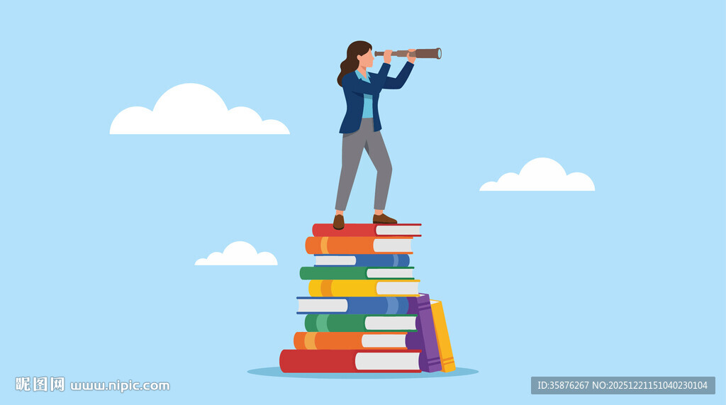 站在知识之巅展望未来的职场女性