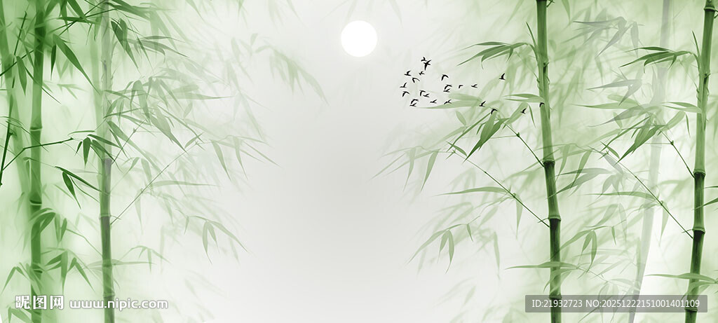 新中式竹子电视背景墙