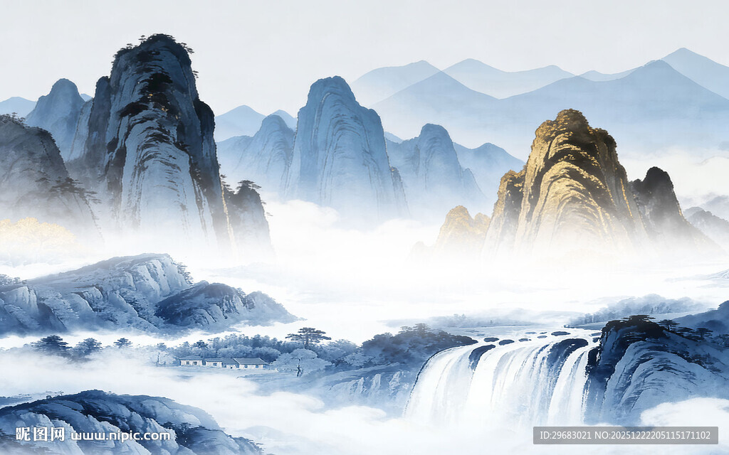 高端 意境山水新画 TIF分层