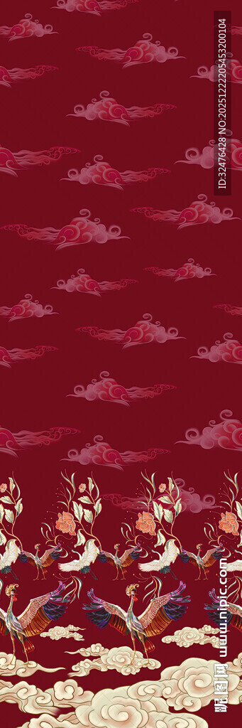 中式传统龙舟图案纹理