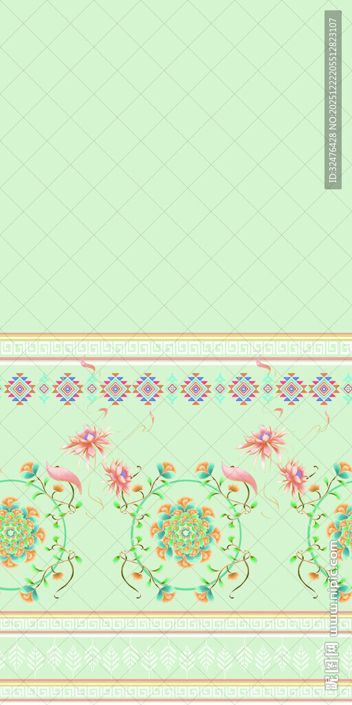 清新花卉边框背景图