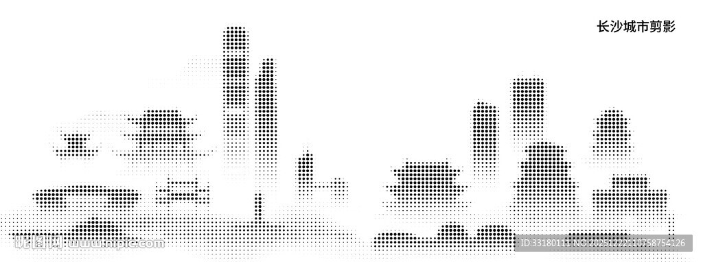 长沙城巿剪影点阵图