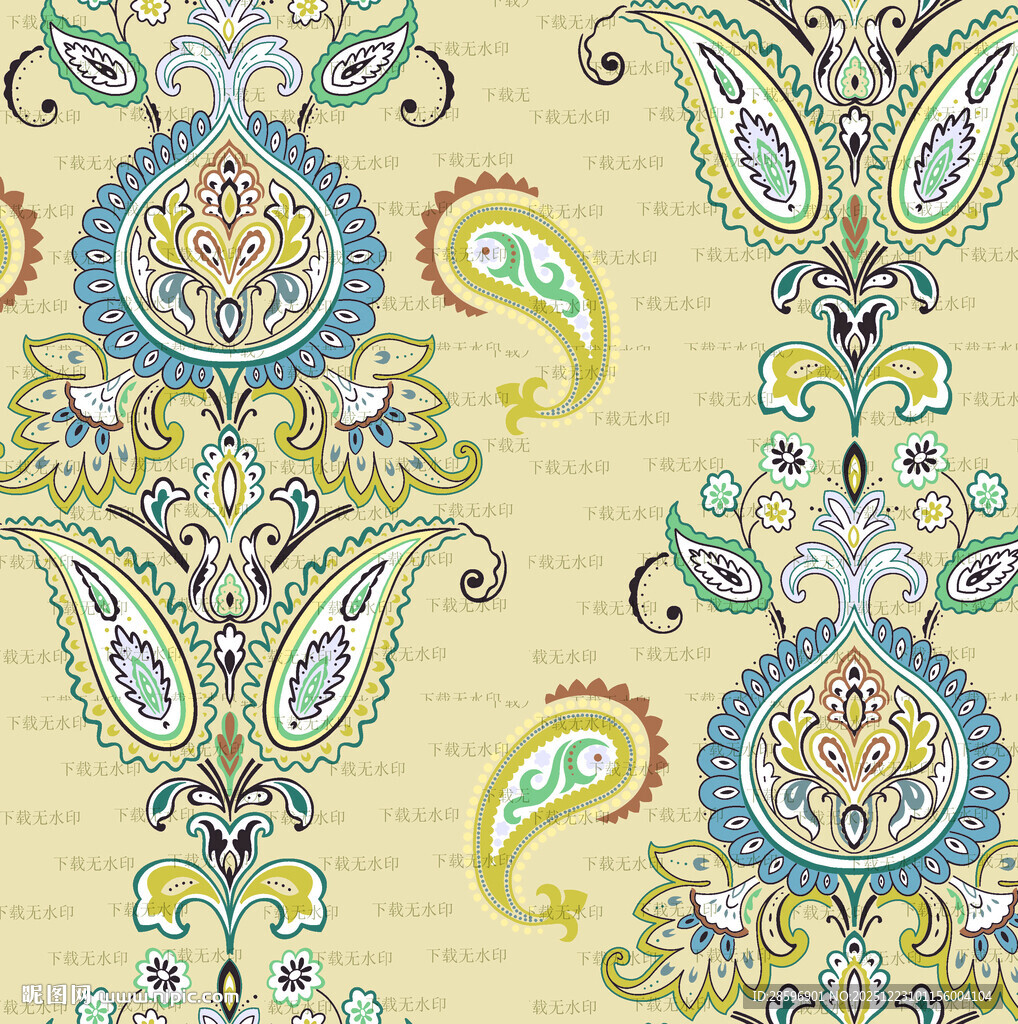 精美佩斯利花纹图案设计