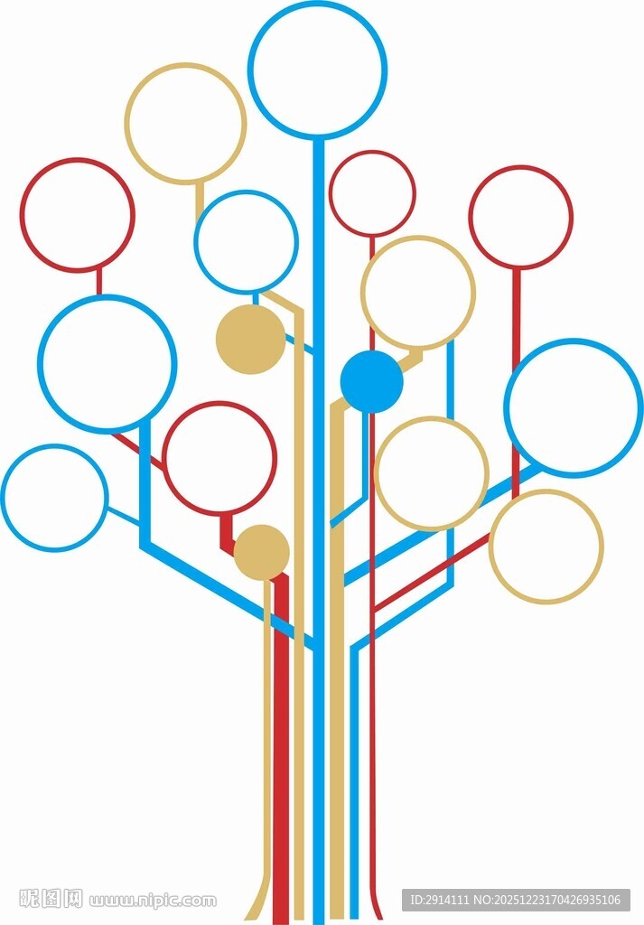 多彩环形树状图形