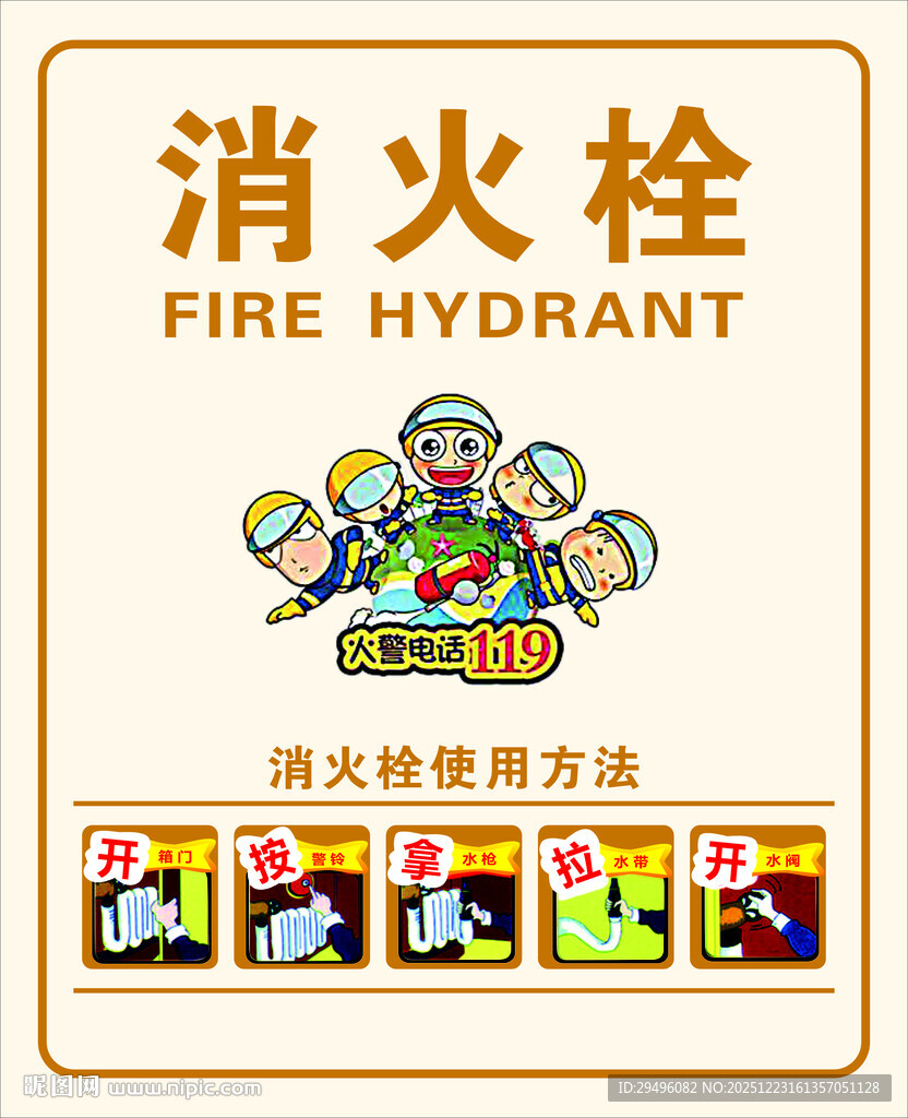消火栓使用方法宣传图