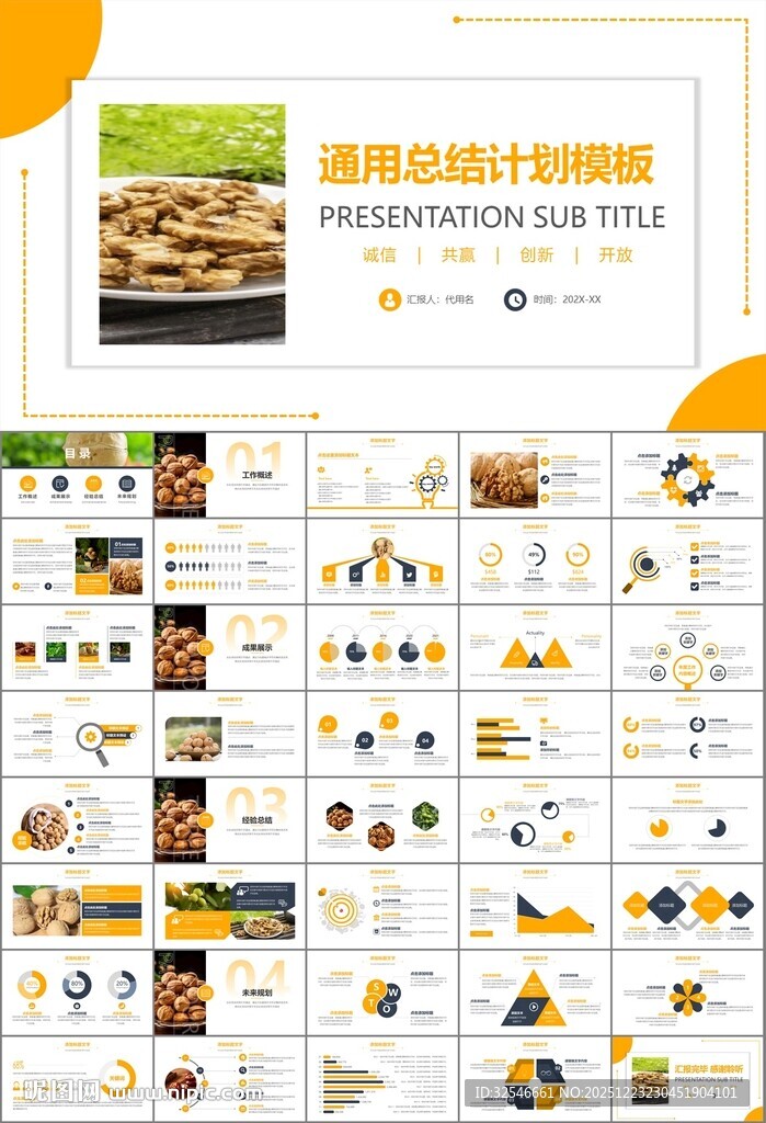 精美核桃种植产业总结计划ppt