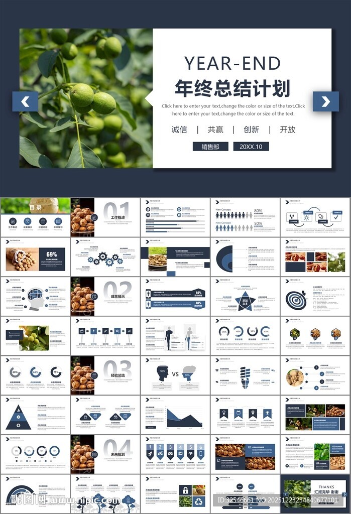 精美核桃种植产业总结计划ppt