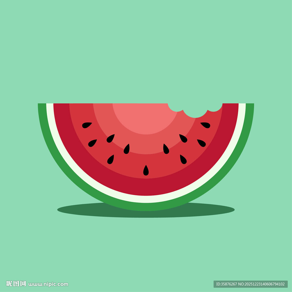 咬过的西瓜切片