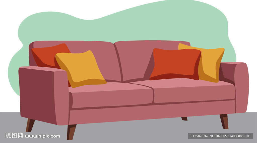 时尚简约舒适沙发插画