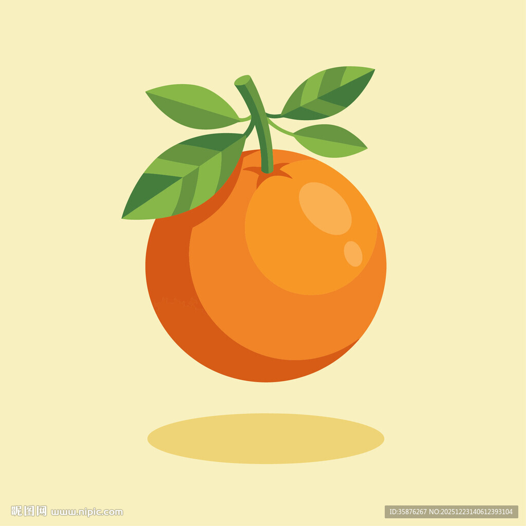 可爱卡通橙子插画
