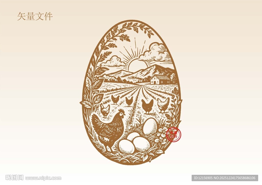 鸡蛋包装插画