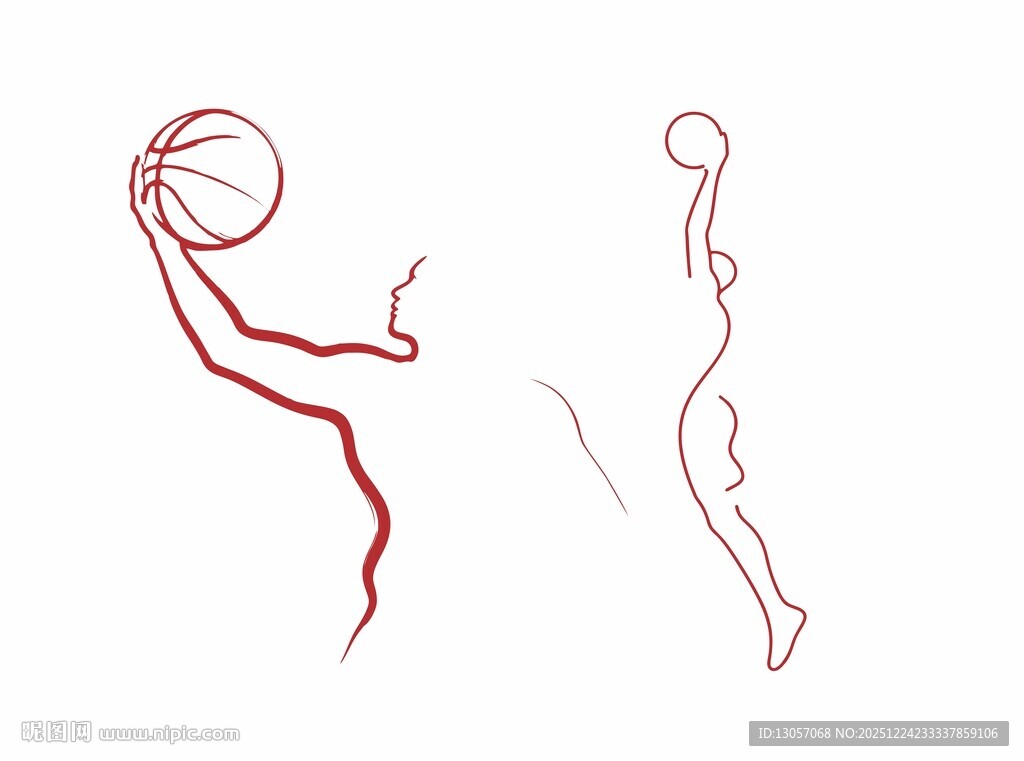 篮球运动员投篮动态线条图