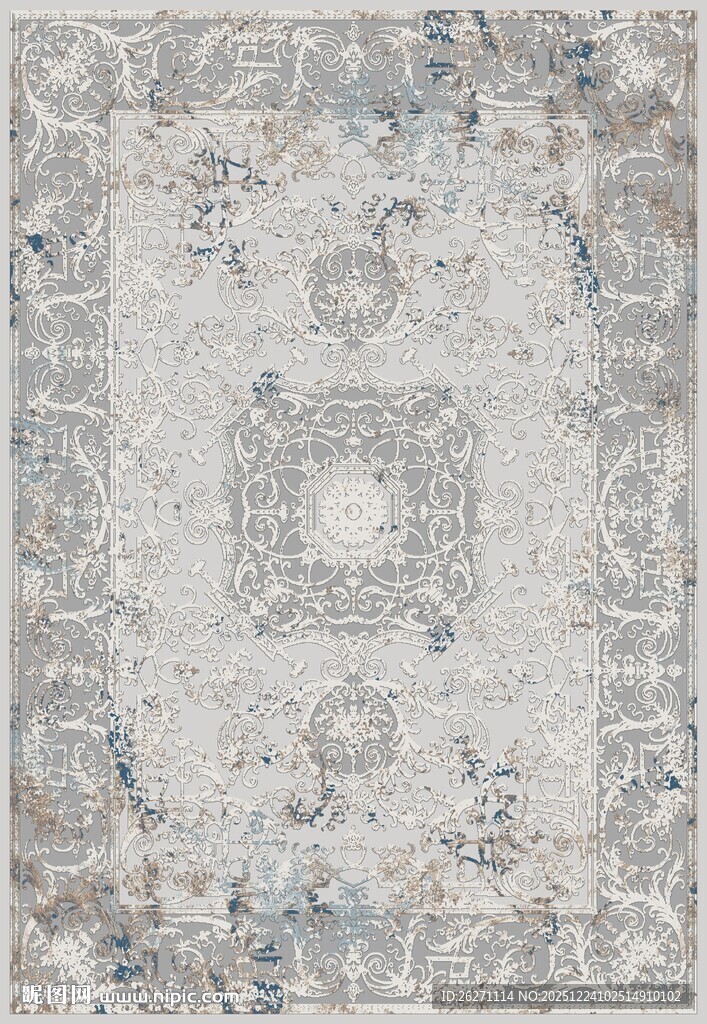 复古风几何图案地毯