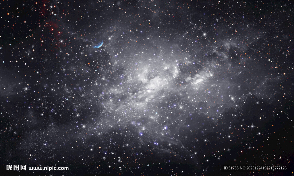 浩瀚灰色宇宙星空背景墙