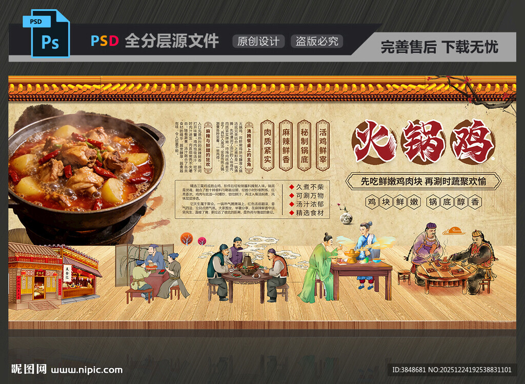 火锅鸡展板