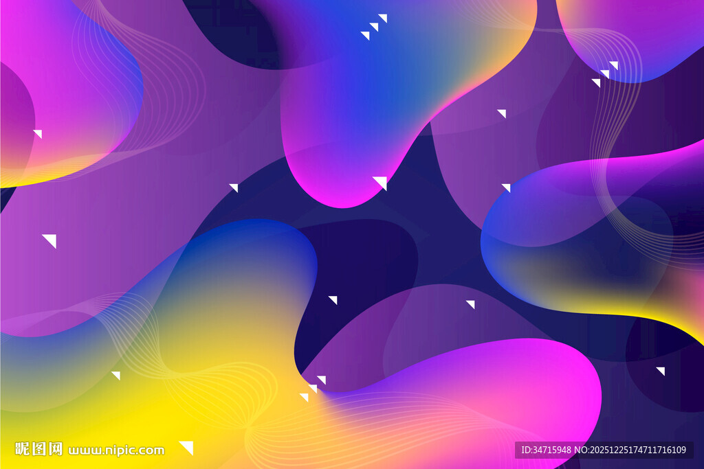 梦幻流体渐变抽象矢量背景图