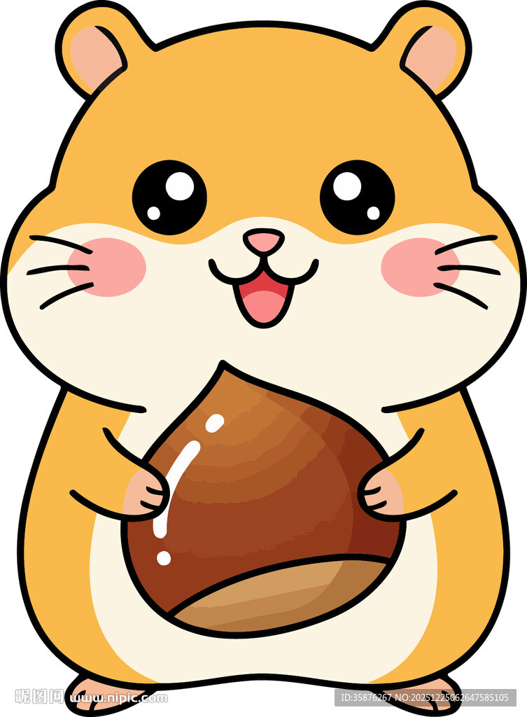 抱栗子的小仓鼠