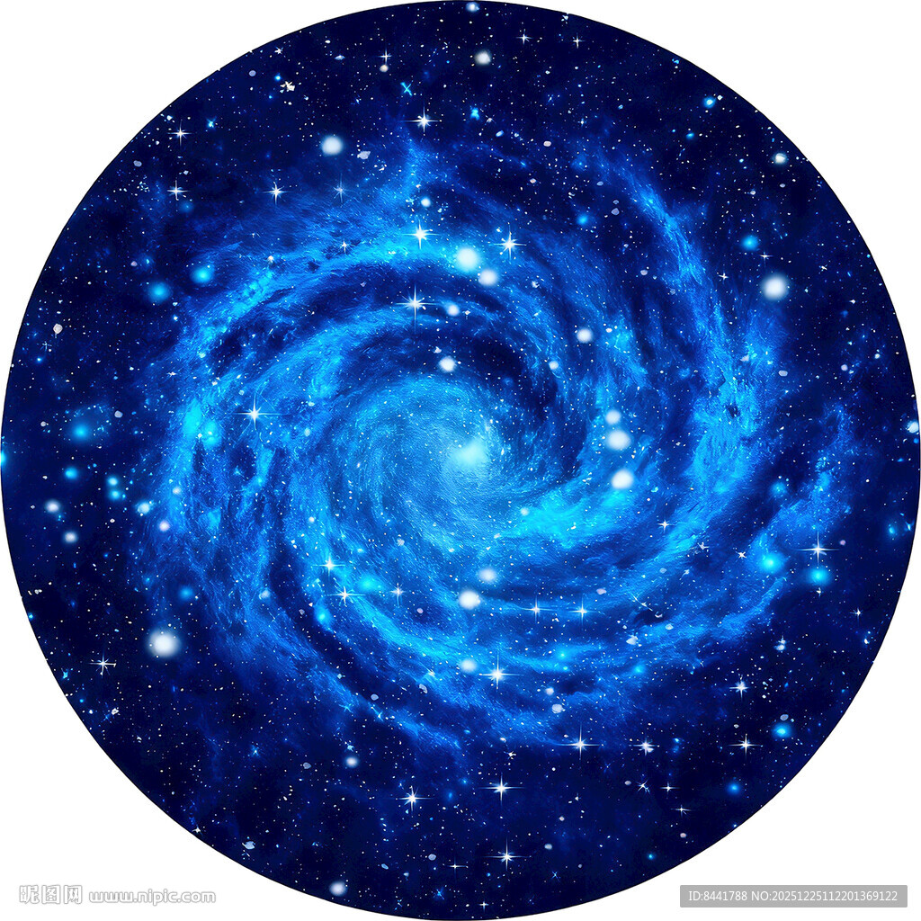 蓝色旋涡星系 璀璨星空
