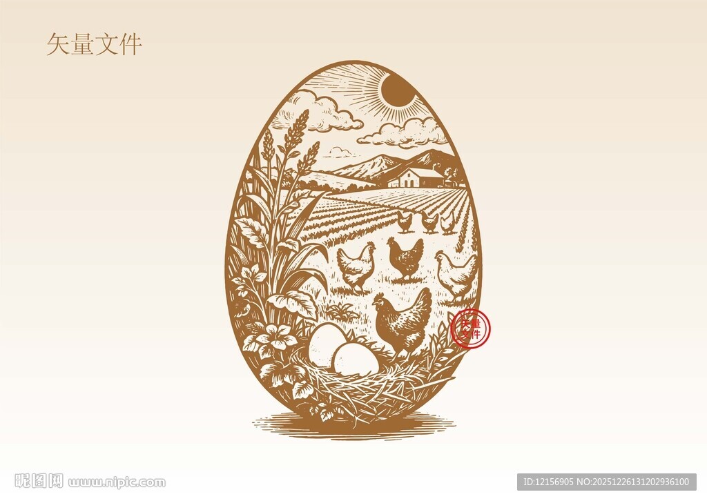 鸡蛋包装插画