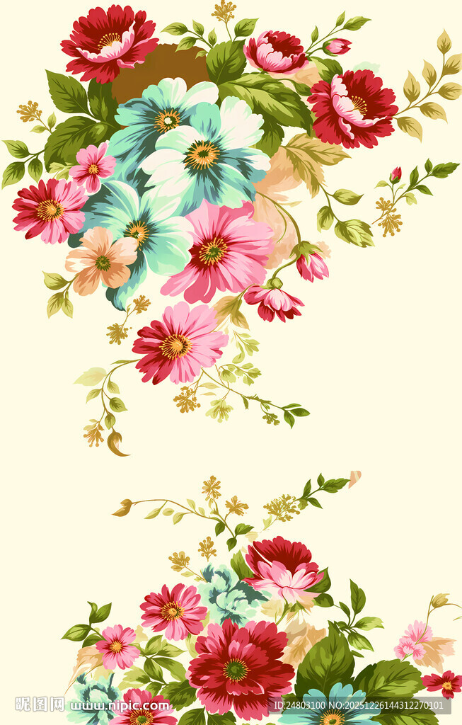 缤纷花卉图案装饰元素