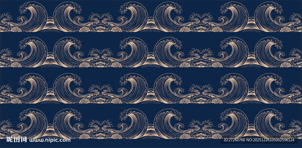 蓝色海浪图案纹理背景