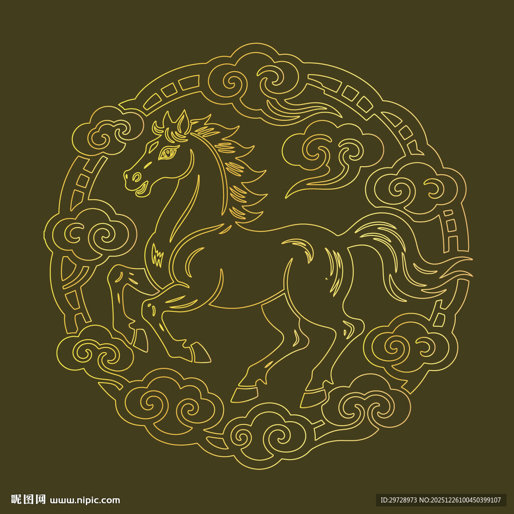 马年祥瑞艺术插画包装封面设计