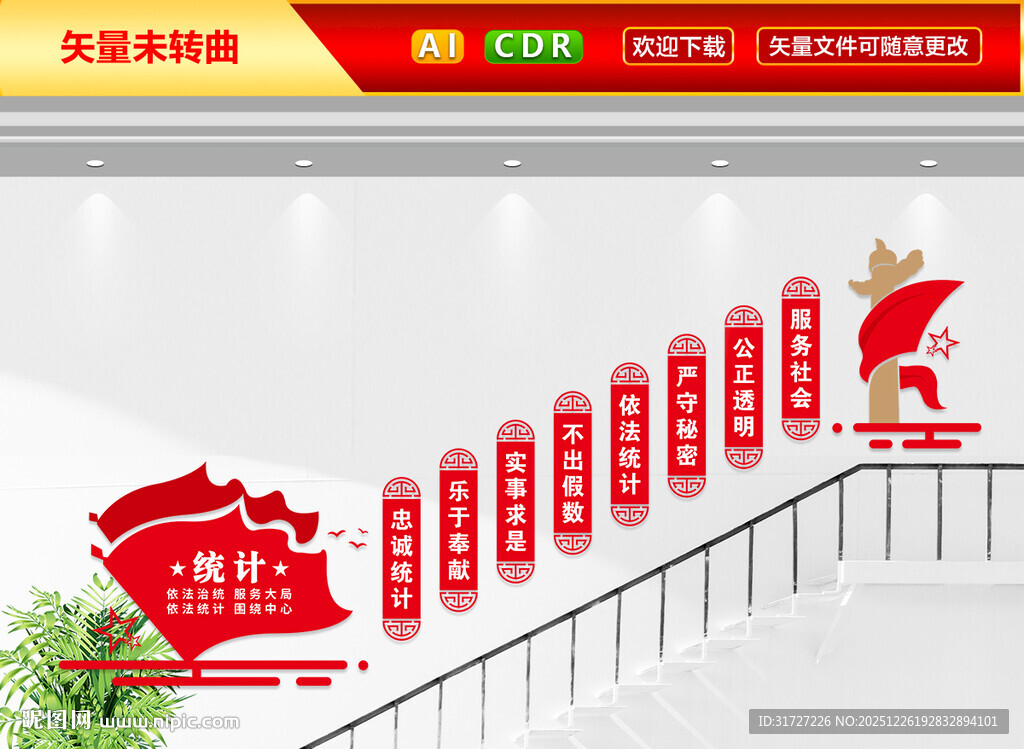 统计局楼梯文化墙