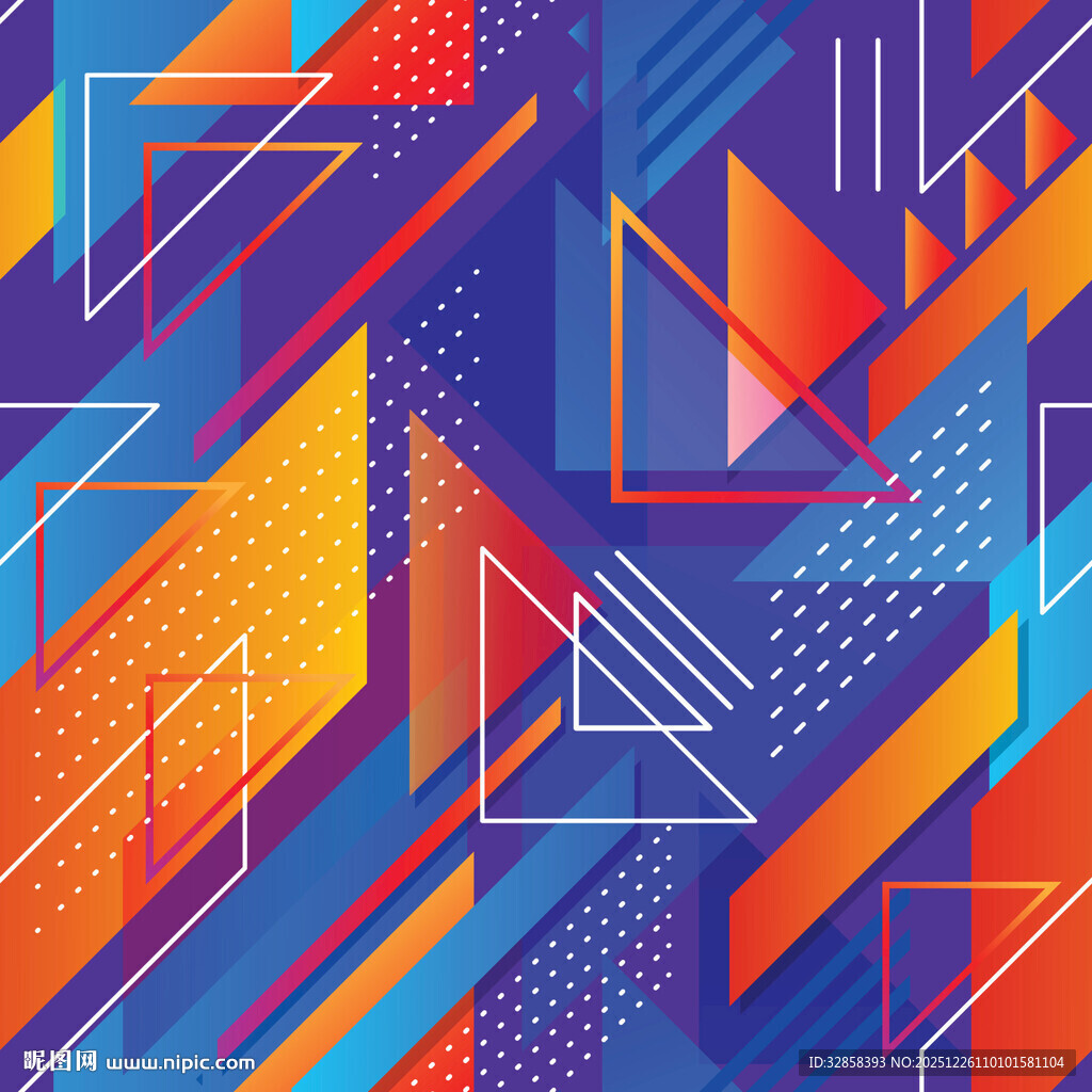 几何抽象多彩图案背景