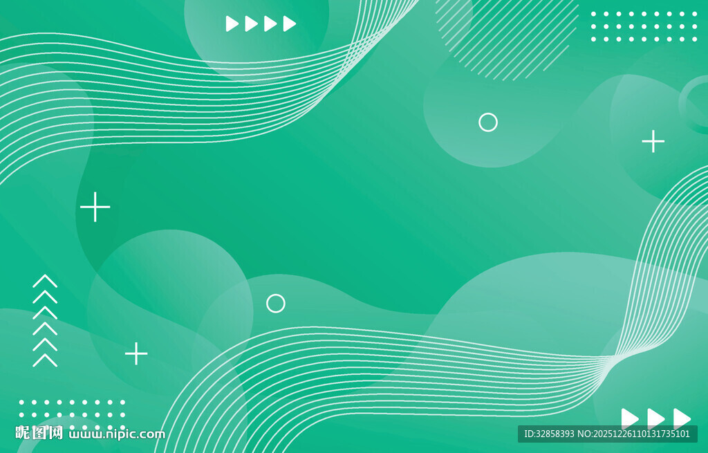 清新绿色几何抽象背景图