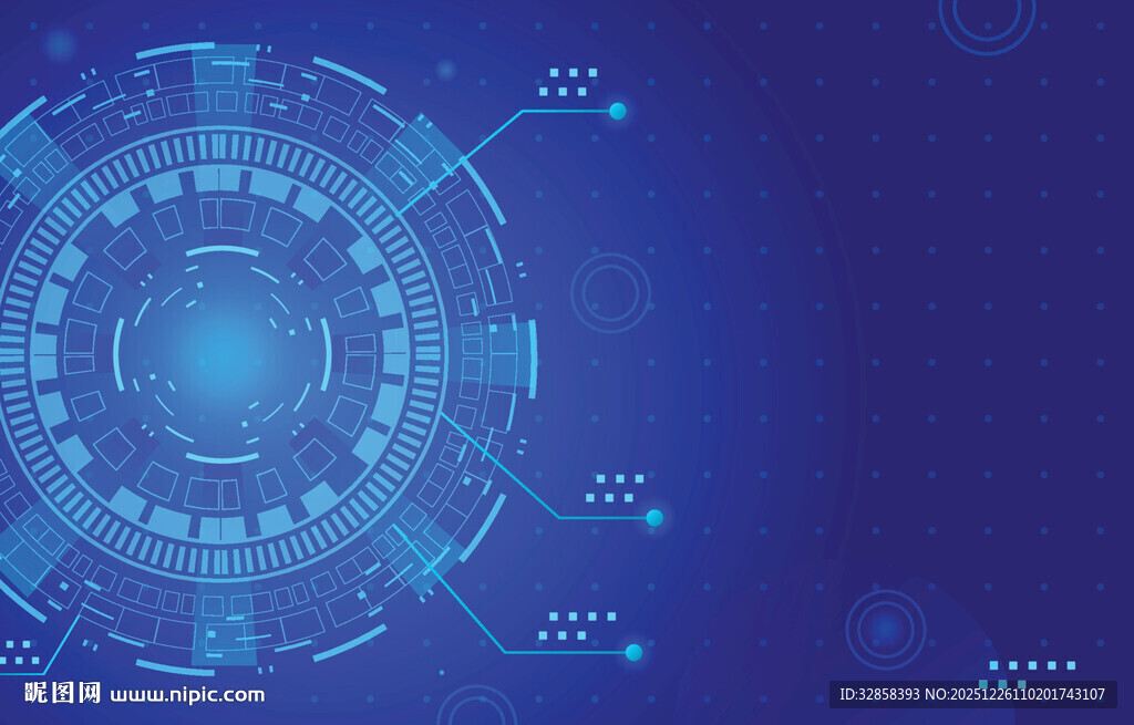 科技感蓝色圆形界面背景