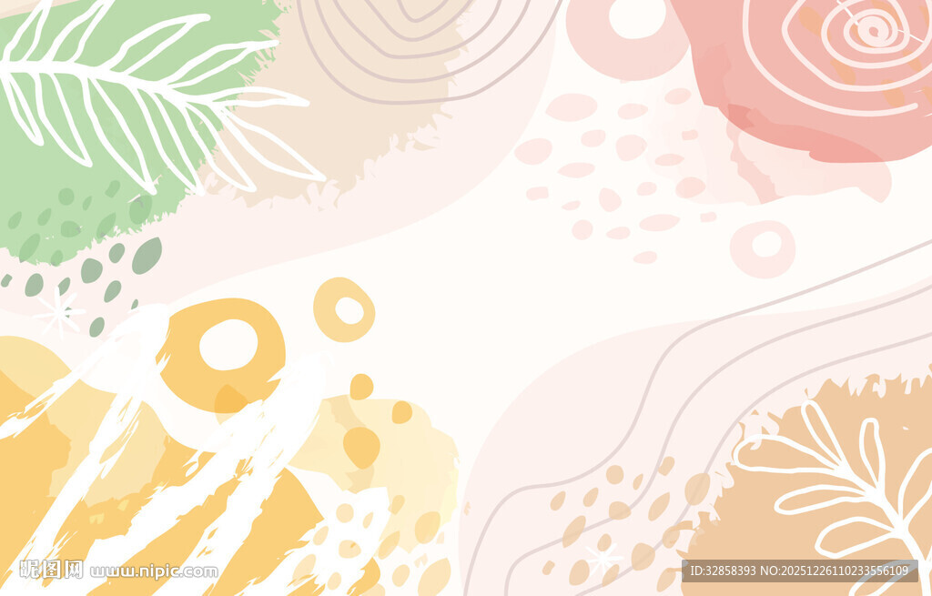 清新自然植物图案背景