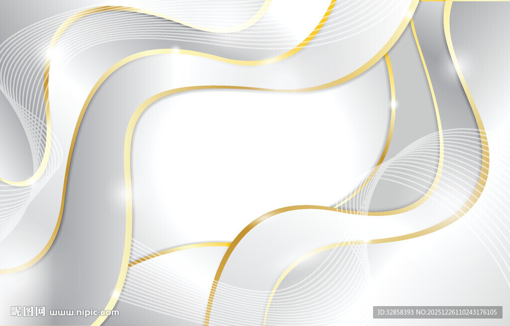 金色曲线波浪背景图