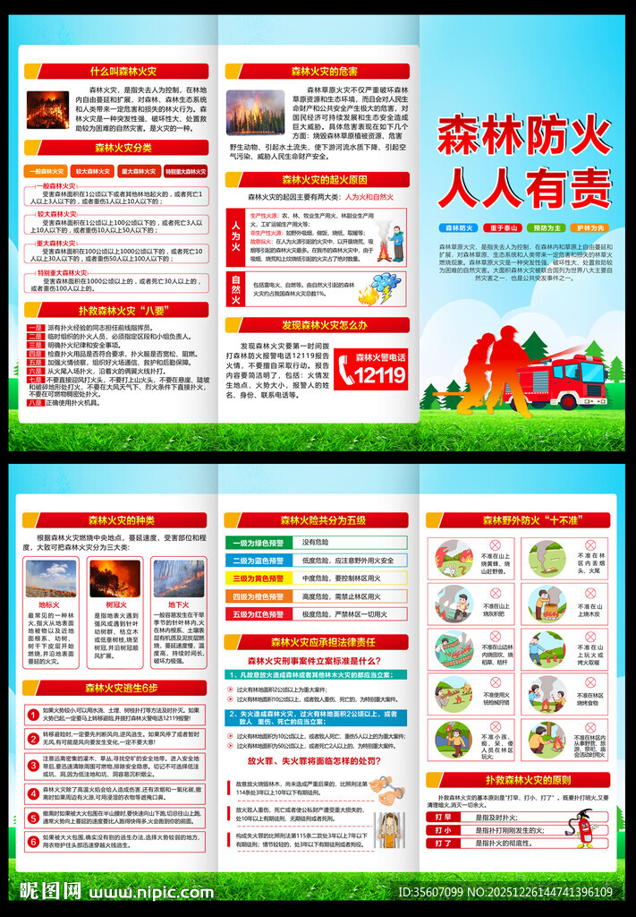 森林防火三折页