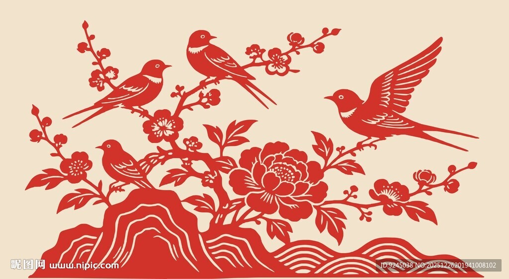 喜上眉梢花开富贵