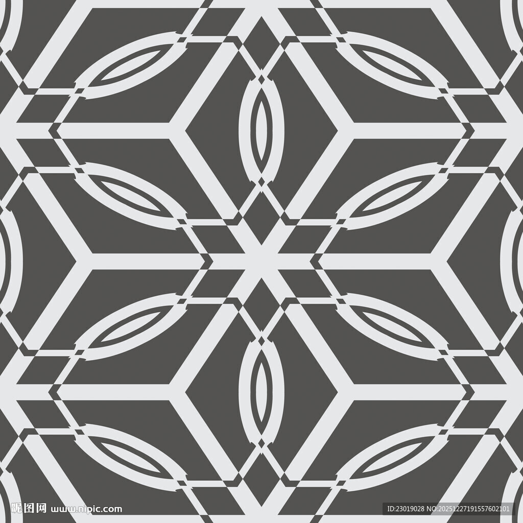 几何黑白花纹图案设计