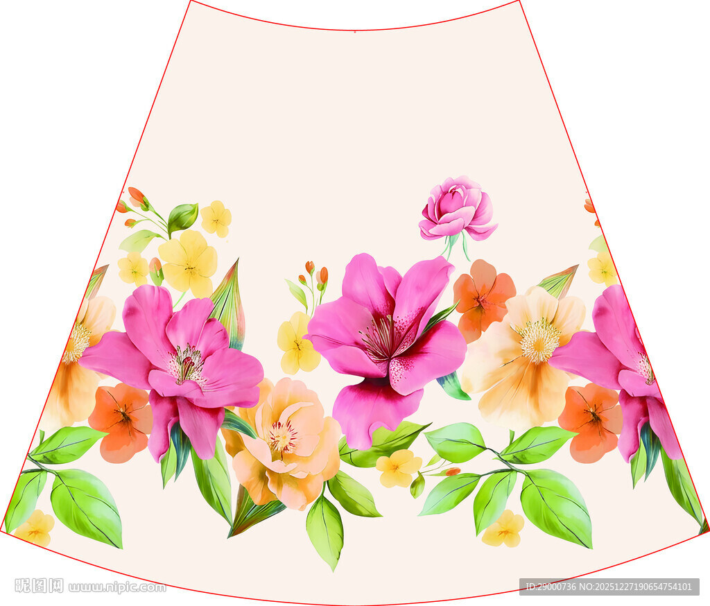 花卉图案女士半身裙