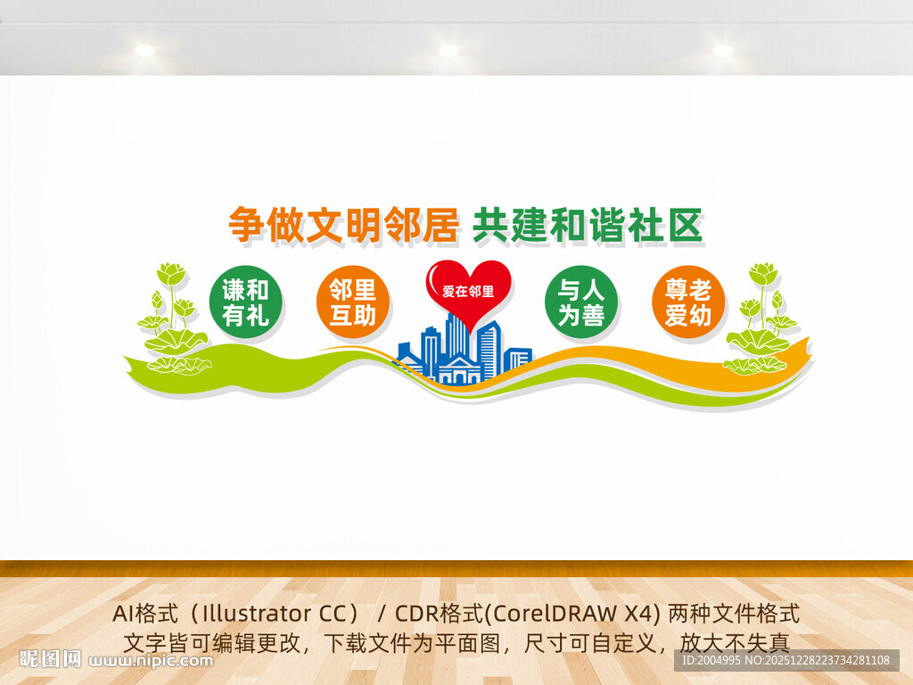 和谐社区文明邻里宣传墙