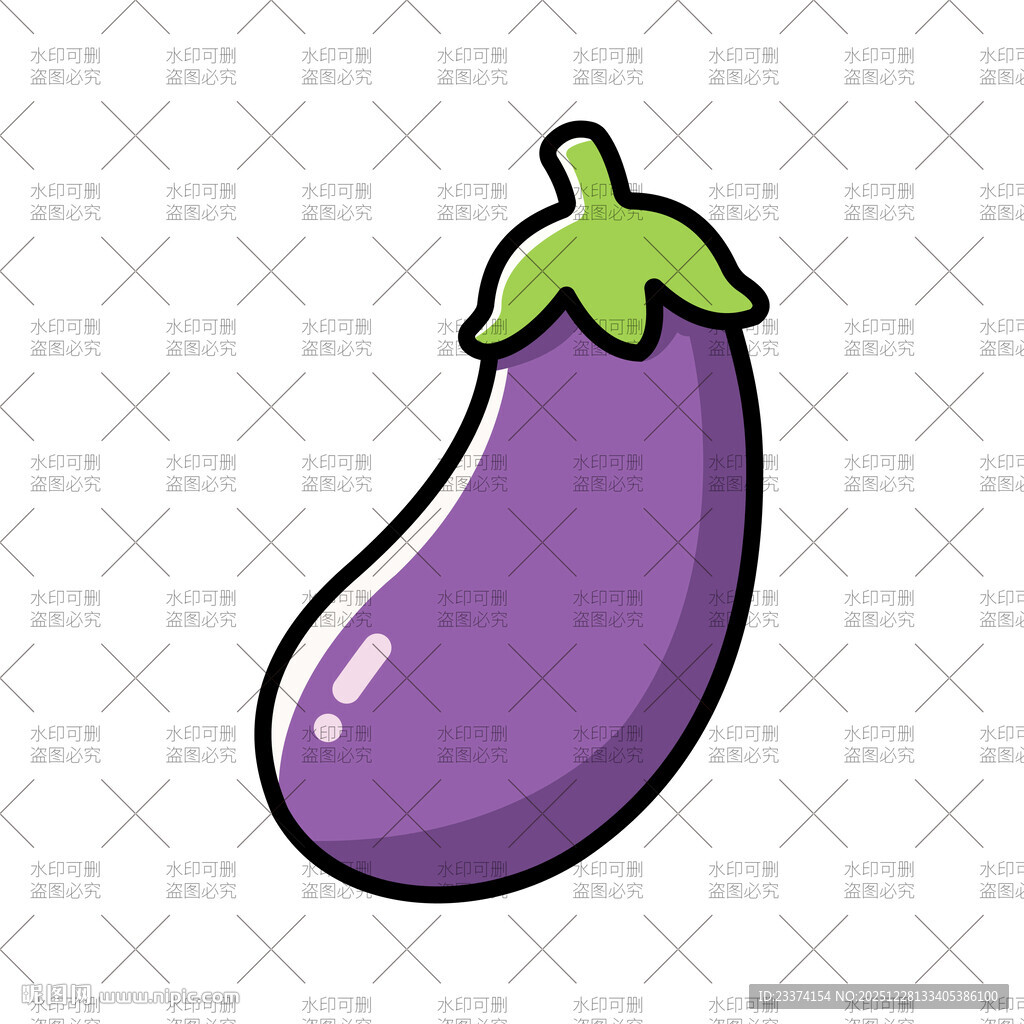 卡通紫色茄子插画