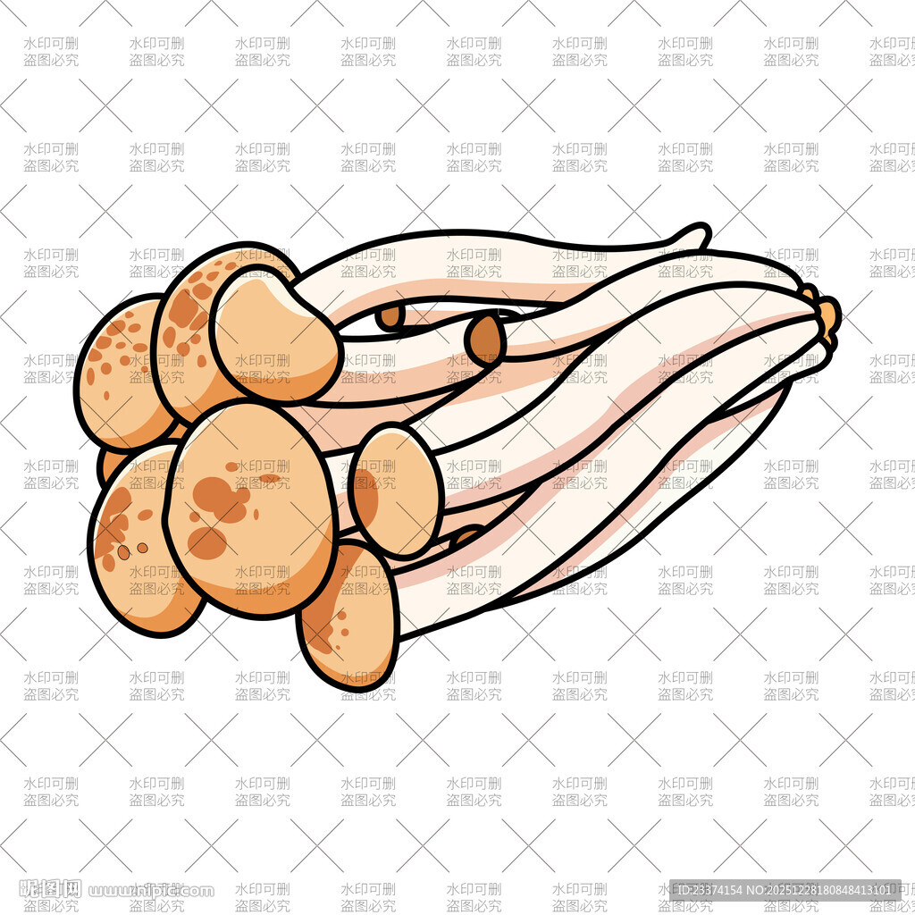 可爱卡通海鲜菇插画