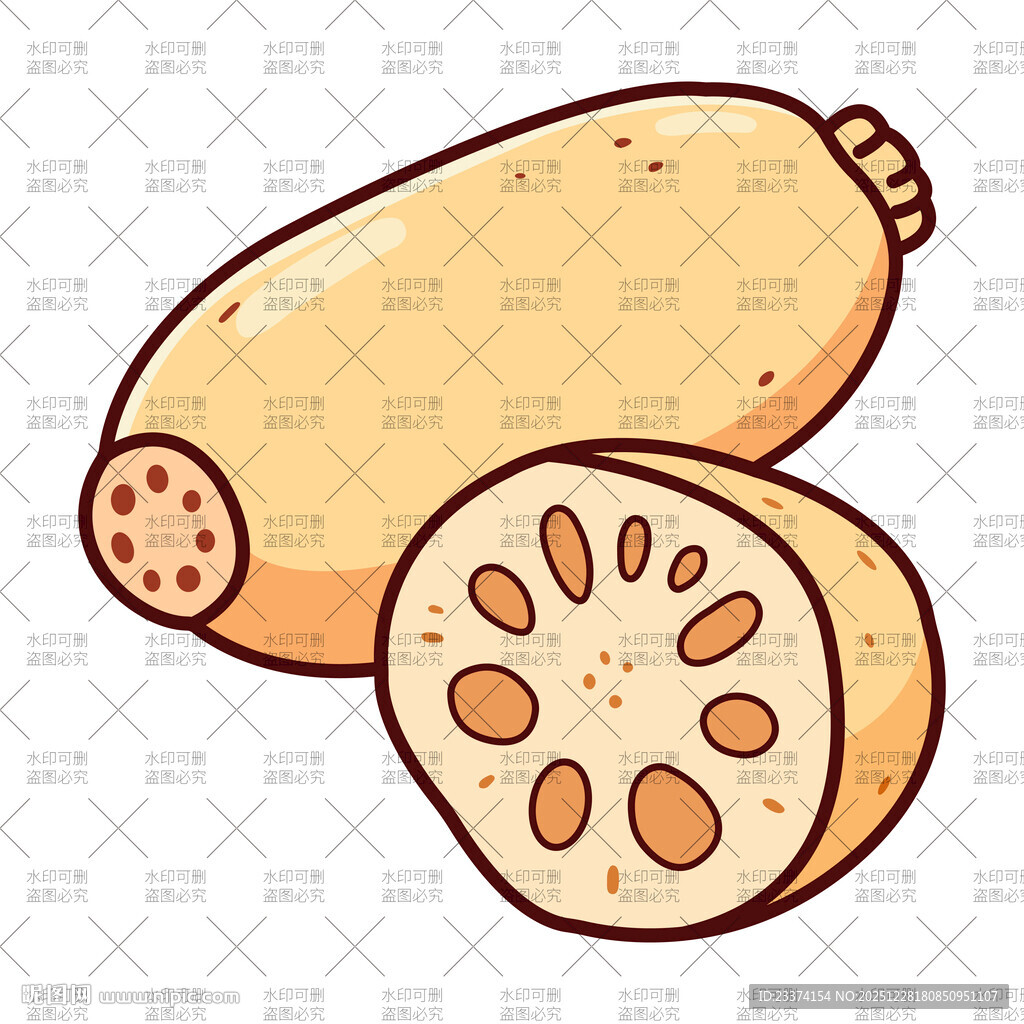 卡通莲藕插画