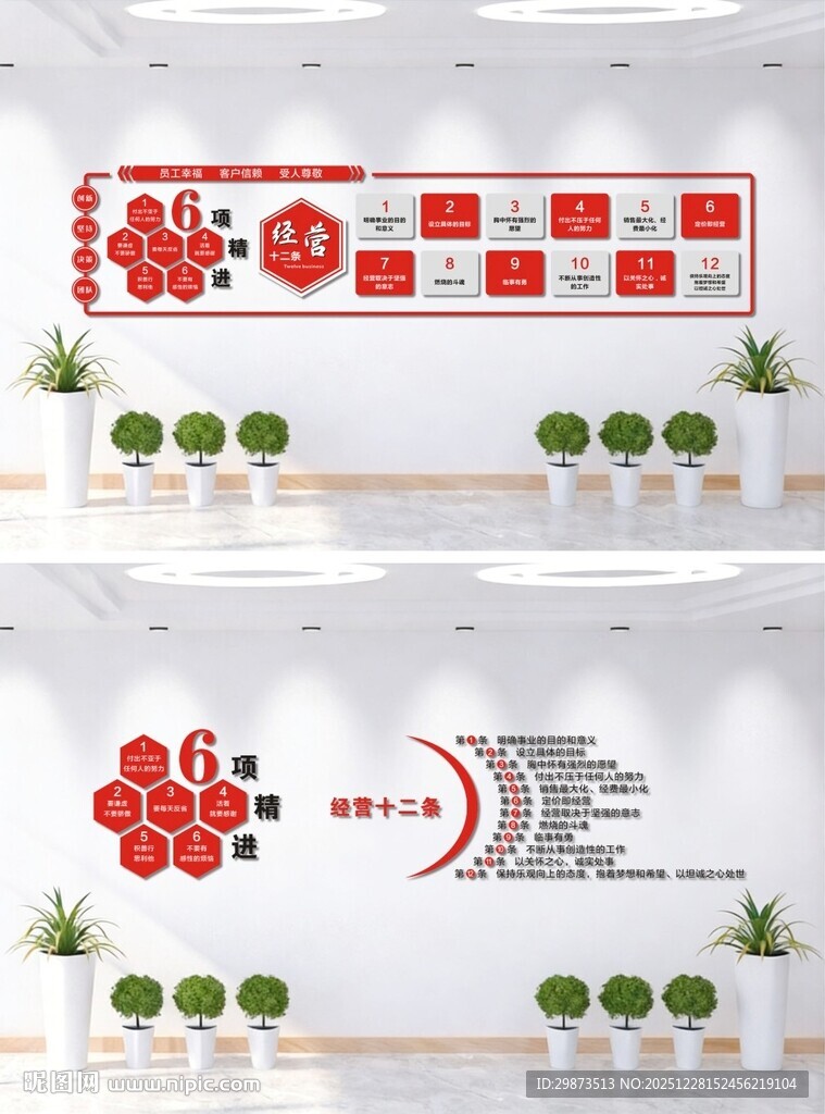 六项精进大纲企业文化墙图片