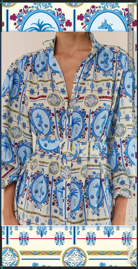 蓝粉花卉几何图案背景图