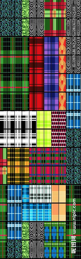 多彩几何图案拼接织物